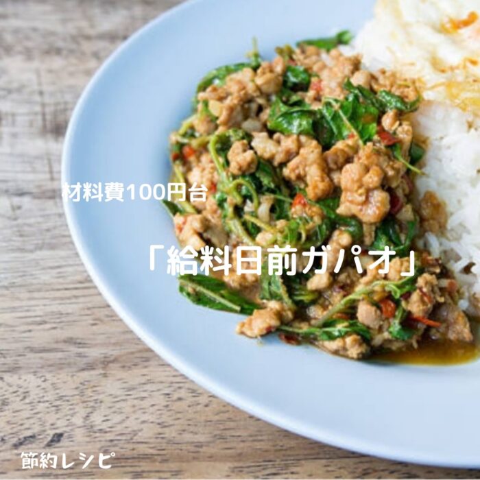 ヒルナンデス 激安レシピ 給料日前ガパオ